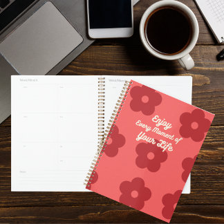 Agenda Flor Retro Vermelho Inspirador