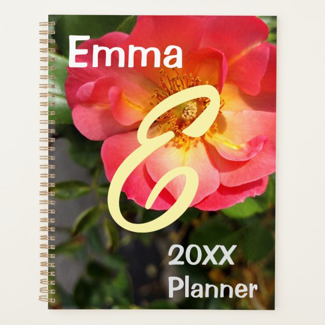Agenda Flor rosa vermelha e amarela (Frente)