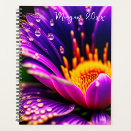 Agenda Flor Roxo com Largas Densas