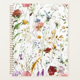 Agenda Flor Silvestre Boho Aquarela Primavera Flor