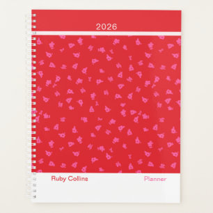 Agenda Florais Vermelho Moderno Divertido