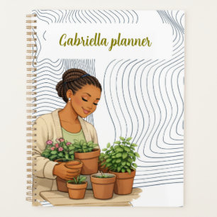 Agenda Florais vintage em aquarela, amante de jardinagem 