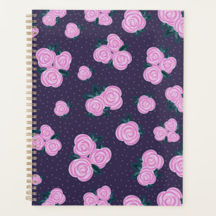 Agenda Florais vintage roxo escuro