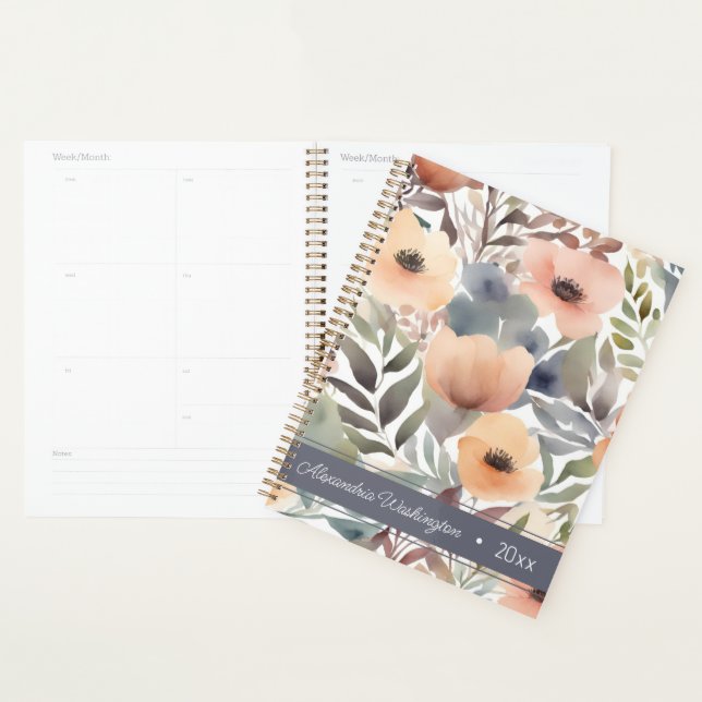 Agenda Floral Aquarela Moderna (Exibição)