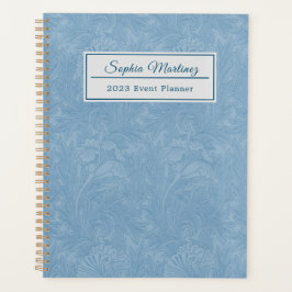 Agenda Floral Azul Pó Elegante | Personalizado