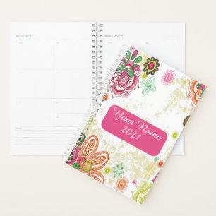 Agenda Floral boêmio personalizado