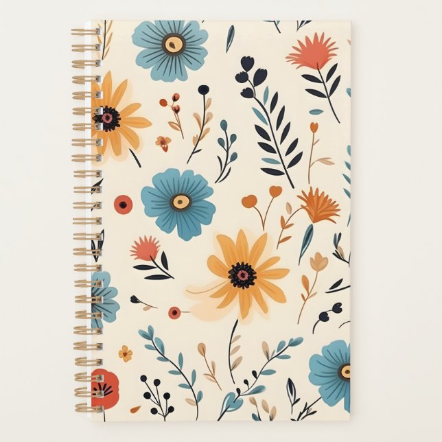 Agenda Floral Boho Pattern Planner (Frente)