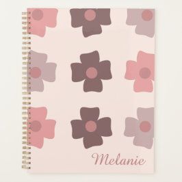 Agenda Floral Buds Brown Pink Name