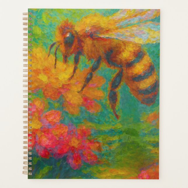 Agenda Floral Buzz: Notebook de abelha ecológico (Frente)