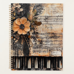 Agenda Floral com Chaves de Piano Russas e Música Vencida