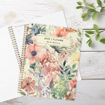 Agenda Floral de Aquarela Personalizado<br><div class="desc">Notebook de Planejador Personalizado Floral de Aquarela</div>