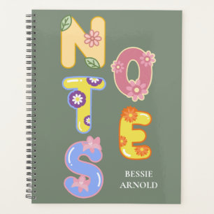 Agenda Floral de Flores Selvagens de Aquarelas Personaliz