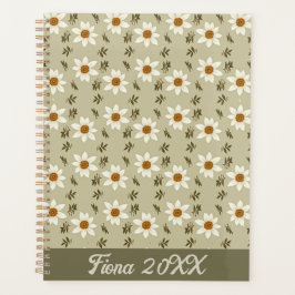 Agenda Floral Decorativo em Branco e bege
