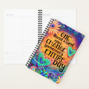 Agenda Floral e Corações bonito de "Uma Palavra"