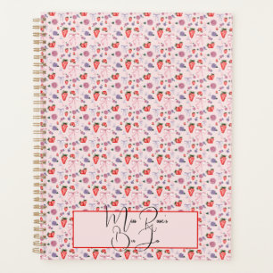 Agenda Floral e Morango Coquette Ditsy