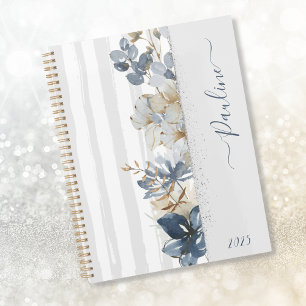Agenda Floral Elegante Feminina Personalizada