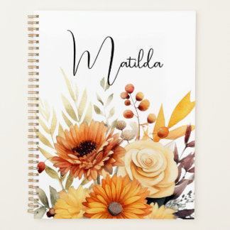 Agenda Floral em aquarela personalizada