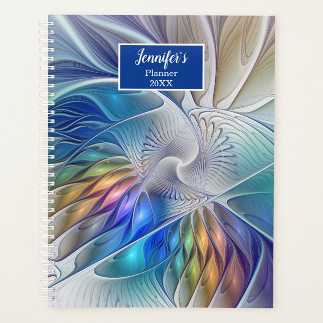 Agenda Floral Fantasy, Abstrato Fractal Art Flower Name (Frente)
