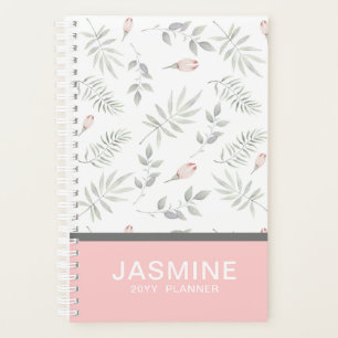 Agenda Floral Floral 2019 de Cor de Água Taupe Rosa Pers