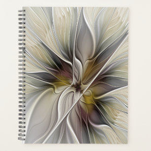 Agenda Floral Fractal, Fantasia Flor com Cores da Terra