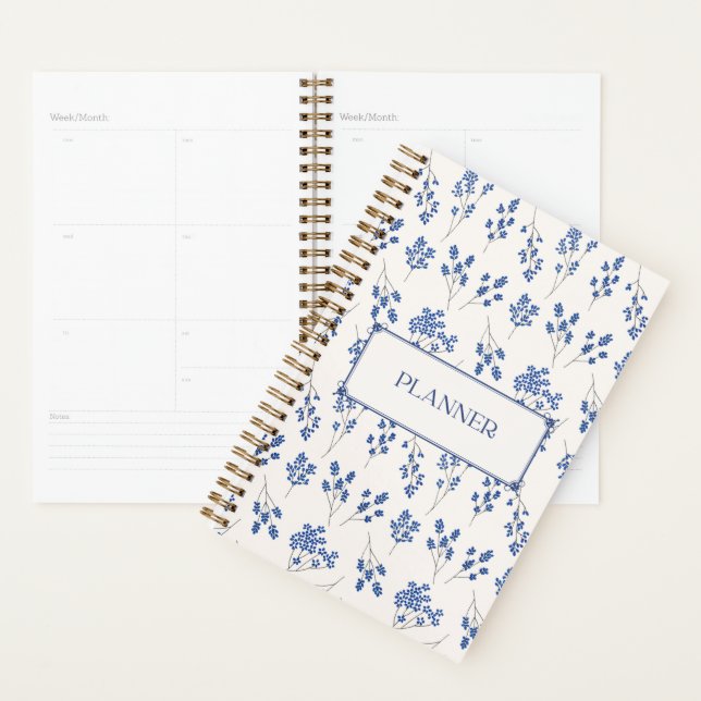 Agenda Floral Hardcover Notebook Plannner (Exibição)