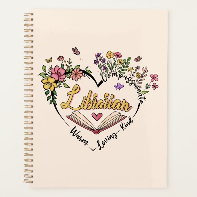 Agenda Floral Librarian Heart (Frente)
