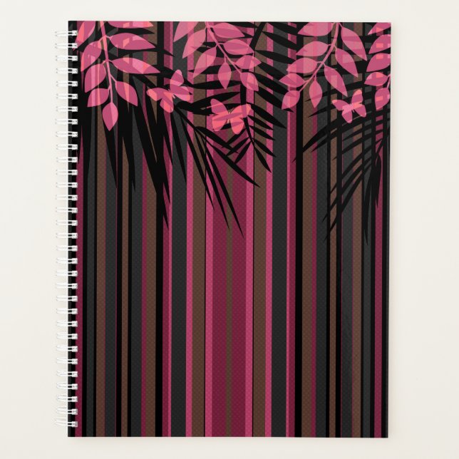 Agenda Floral, listrado, retro (Frente)