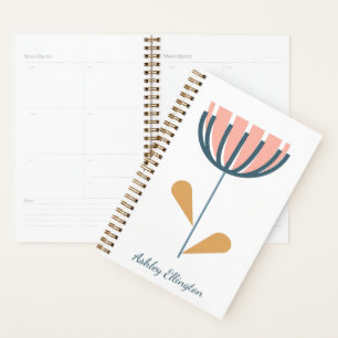 Agenda Floral Minimalista de Flor de Folk de Nome Persona