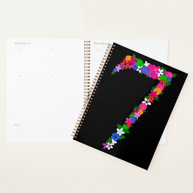 Agenda Floral Number Seven Botanical Flower Design (Criador carregado)