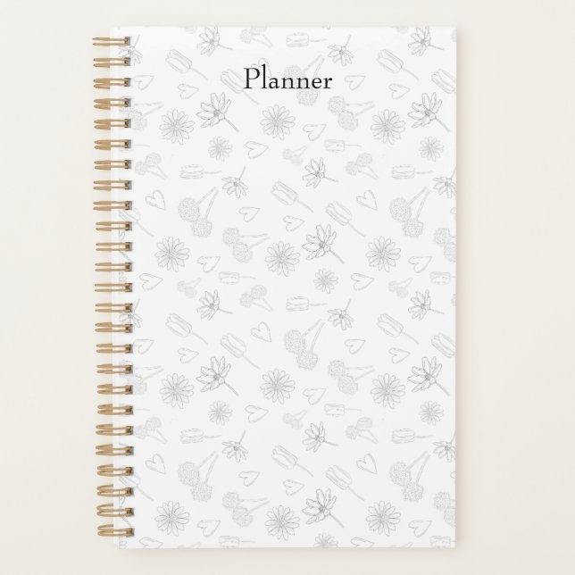 Agenda Floral Outline Planner (Frente)