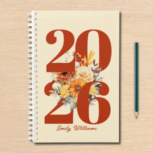 Agenda Floral personalizada em aquarela