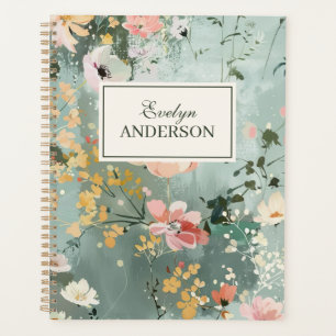 Agenda Floral Pintado Personalizado
