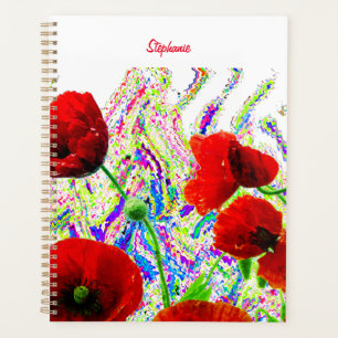Agenda Floral Poppy Flowers Colorida Artsy Nome Personali