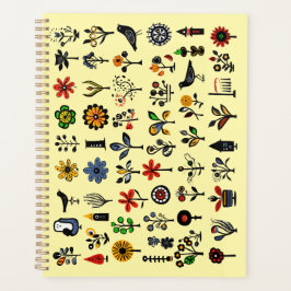 Agenda Floral popular e aves coloridas
