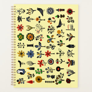 Agenda Floral popular e aves coloridas