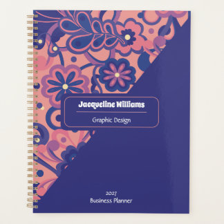 Agenda Floral Psicodélico Groovy Roxo anos 60 70