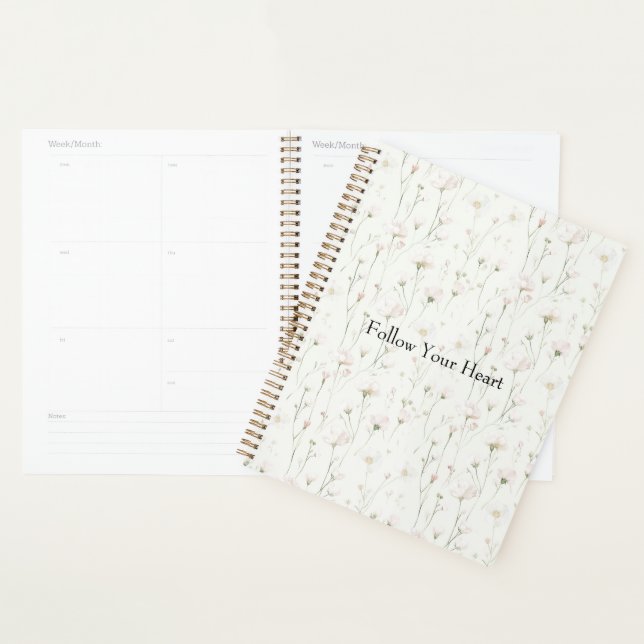 Agenda Floral Rosa Bege Bonito (Exibição)