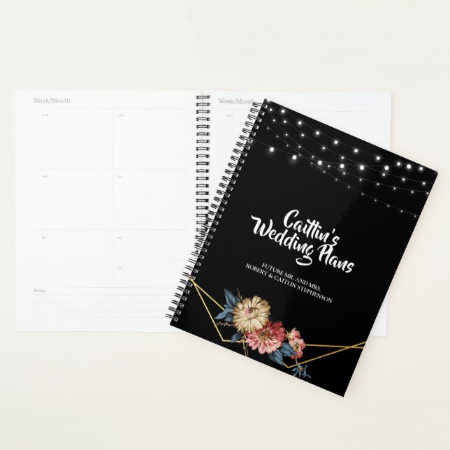 Agenda Floral Rustic Magnolia String Ligh Weder Planeador (Exibição)