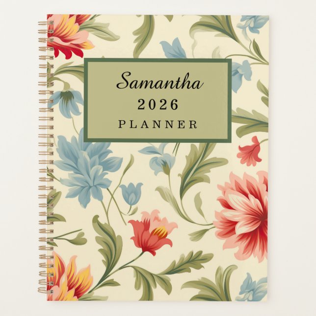 Agenda floral vintage 2026 (Frente)