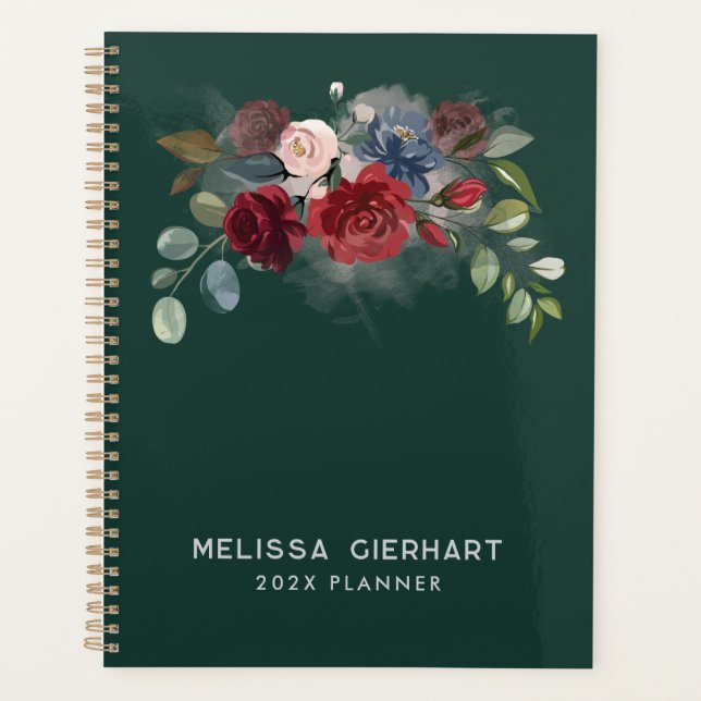 Agenda Floral Watercolor Elegant 2025 Personalizado (Frente)