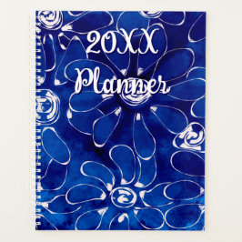 Agenda Flores abstrato Daisies Blue White Daisy Floral