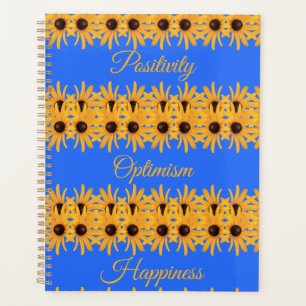 Agenda Flores Amarelas do Sol Brilhante Azul Real Inspira