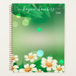 Agenda Flores Amarelas e Brancas Personalizadas Elegantes