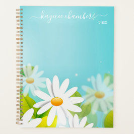 Agenda Flores Amarelas e Brancas Personalizadas Elegantes