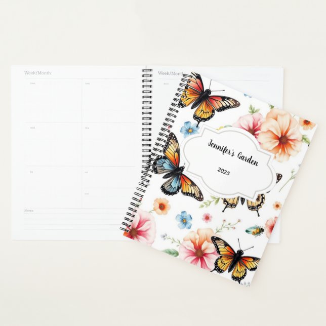 Agenda Flores aquáticas borboletas jardim pessoal (Exibição)
