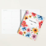 Agenda Flores aquáticas padrão jardim pessoal<br><div class="desc">Flores de aquarela padrão de jardim pessoal Planner. Você pode personalizá-lo e adicionar seu próprio texto e ano.</div>