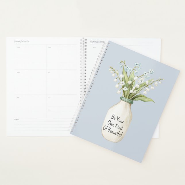 Agenda Flores Azuis Vaso Branco (Exibição)