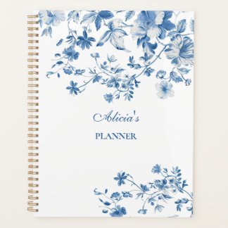 Agenda Flores Azuis Vintage Toile de Jouy
