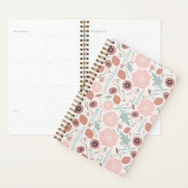 Agenda Flores Azul Cor-de-rosa Botânica