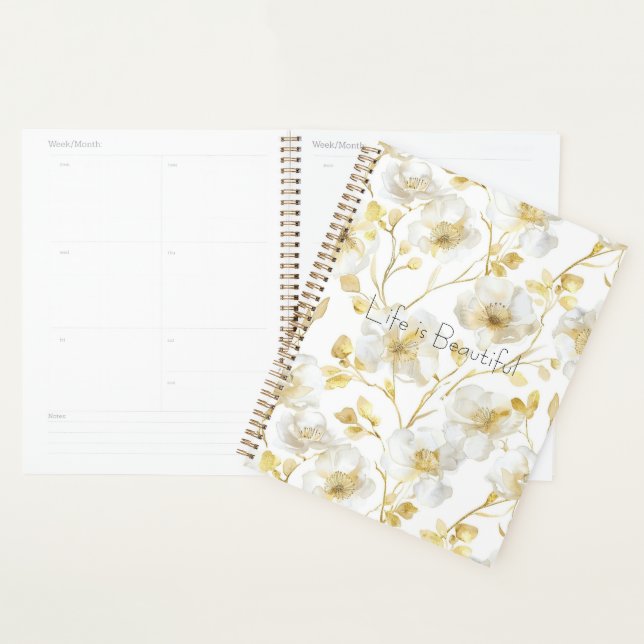Agenda Flores Brancas Douradas Lindas (Exibição)